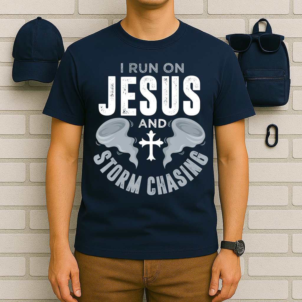 Storm Chaser Run On Jesus And Storm Chasing Tornado T-Shirt