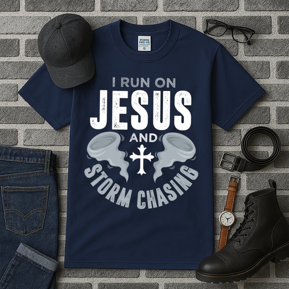 Storm Chaser Run On Jesus And Storm Chasing Tornado Tall T-Shirt