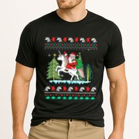 Santa Claus Riding On A Unicorn Ugly Christmas Funny Performance Shirt