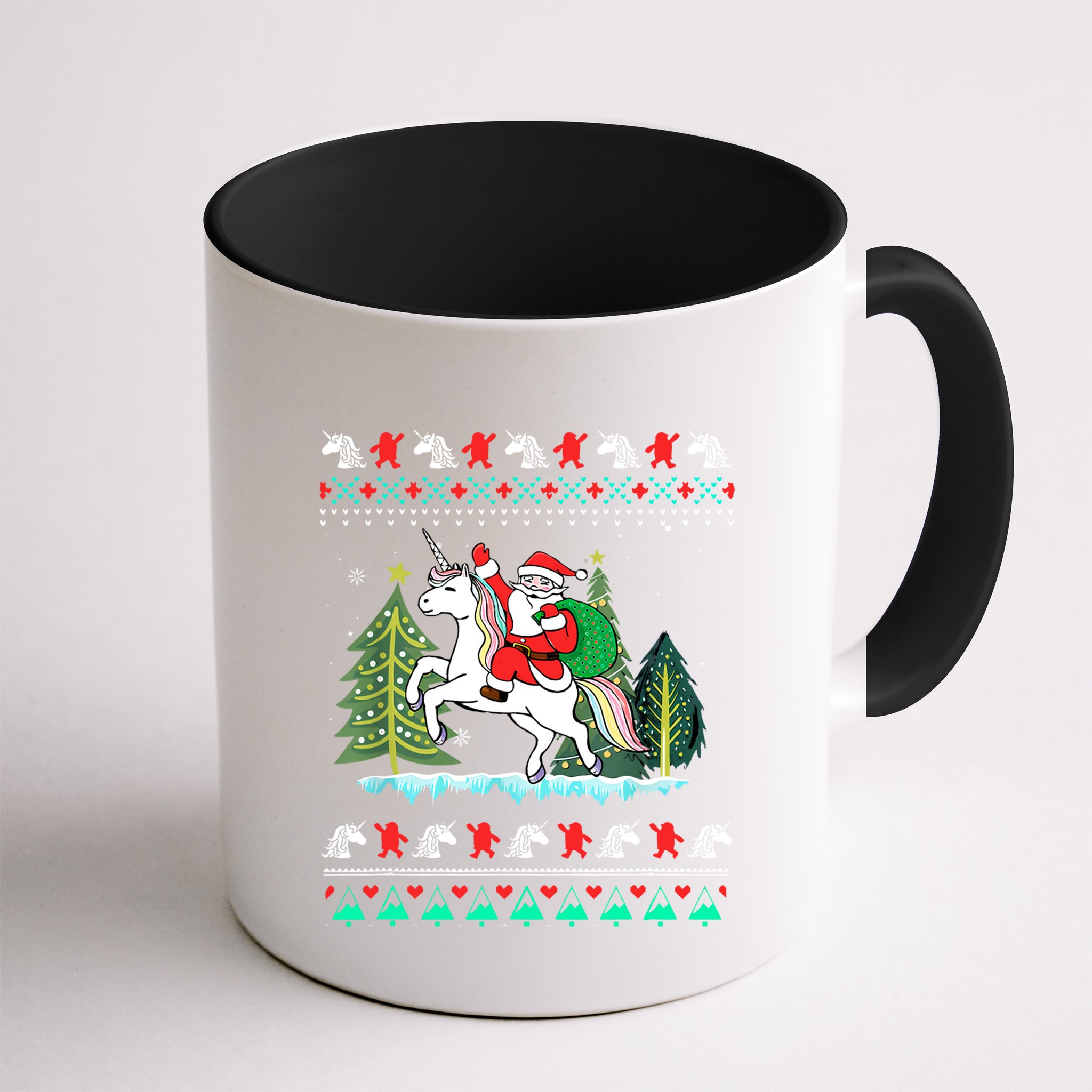 Santa Claus Riding On A Unicorn Ugly Christmas Funny Mug