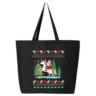 Santa Claus Riding On A Unicorn Ugly Christmas Funny 25L Jumbo Tote