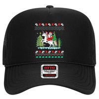 Santa Claus Riding On A Unicorn Ugly Christmas Funny Hat