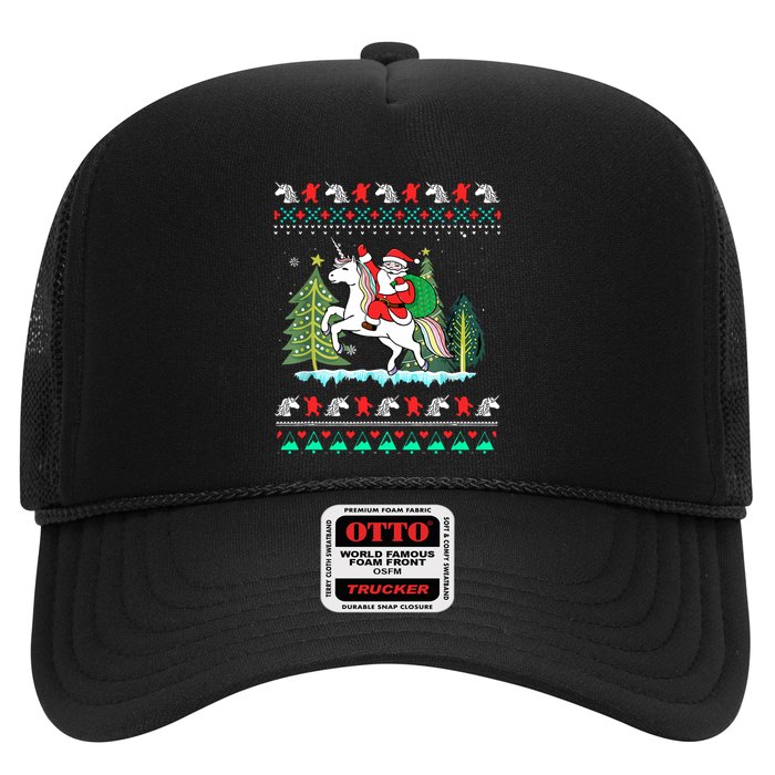 Santa Claus Riding On A Unicorn Ugly Christmas Funny Hat