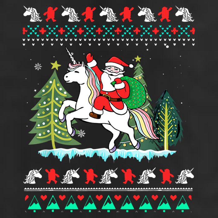 Santa Claus Riding On A Unicorn Ugly Christmas Funny Hat