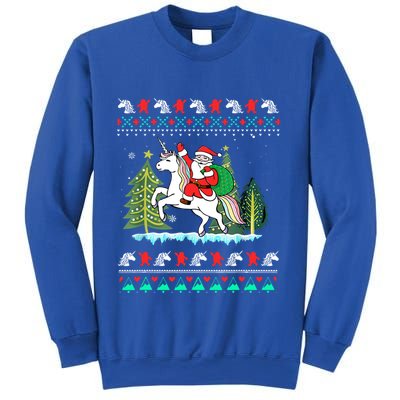 Santa Claus Riding On A Unicorn Ugly Christmas Funny Sweatshirt