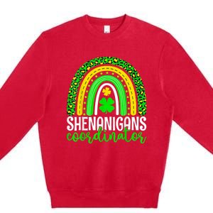 Shenanigans Coordinator Rainbow St Patricks Day Teacher Gift Premium Crewneck Sweatshirt