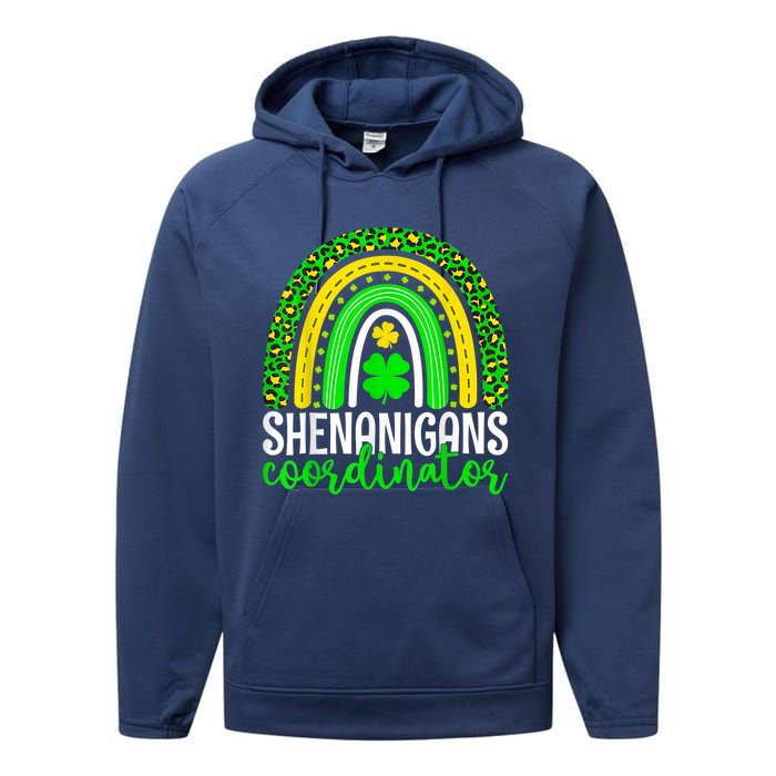 Shenanigans Coordinator Rainbow St Patricks Day Teacher Gift Performance Fleece Hoodie