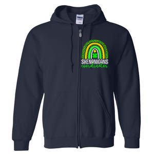 Shenanigans Coordinator Rainbow St Patricks Day Teacher Gift Full Zip Hoodie