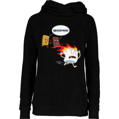 Smores Camping Roasting Outdoor Womens Funnel Neck Pullover Hood