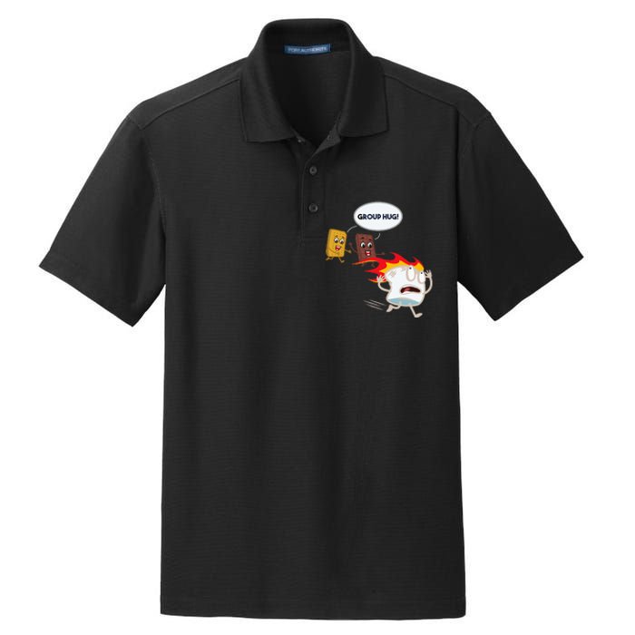 Smores Camping Roasting Outdoor Dry Zone Grid Polo