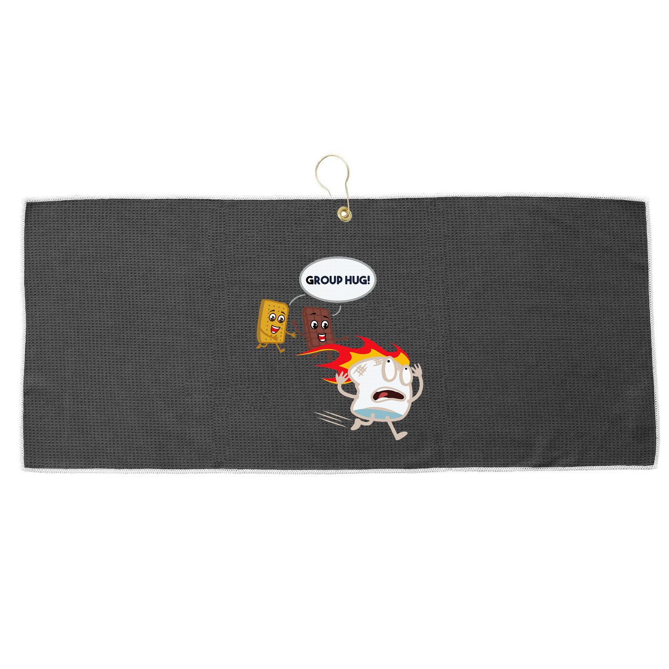 Smores Camping Roasting Outdoor Large Microfiber Waffle Golf Towel