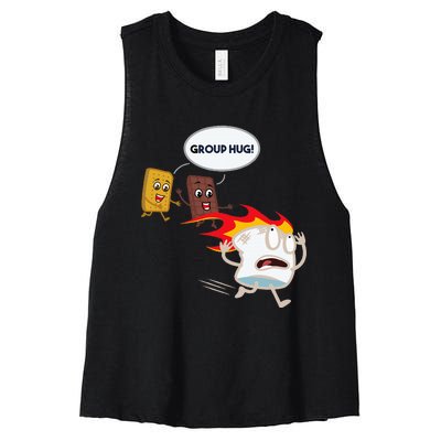 Smores Camping Roasting Outdoor Women's Racerback Cropped Tank