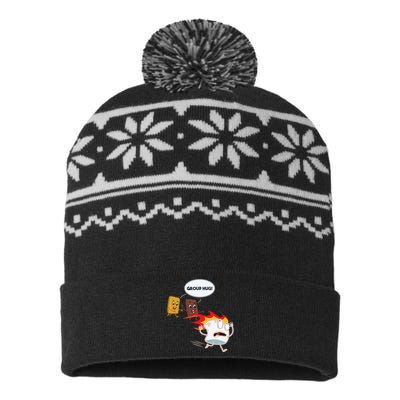 Smores Camping Roasting Outdoor USA-Made Snowflake Beanie