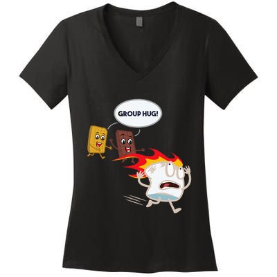 Smores Camping Roasting Outdoor Women's V-Neck T-Shirt