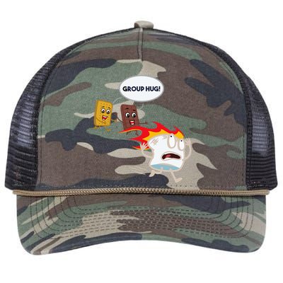 Smores Camping Roasting Outdoor Retro Rope Trucker Hat Cap