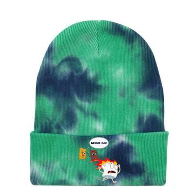 Smores Camping Roasting Outdoor Tie Dye 12in Knit Beanie