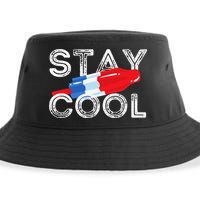 Stay Cool Rocket Pop Red White & Blue Popsicle Summer Gift Sustainable Bucket Hat