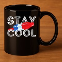 Stay Cool Rocket Pop Red White & Blue Popsicle Summer Gift 11oz C Handle Ceramic Mug