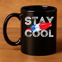 Stay Cool Rocket Pop Red White & Blue Popsicle Summer Gift 11oz C Handle Ceramic Mug