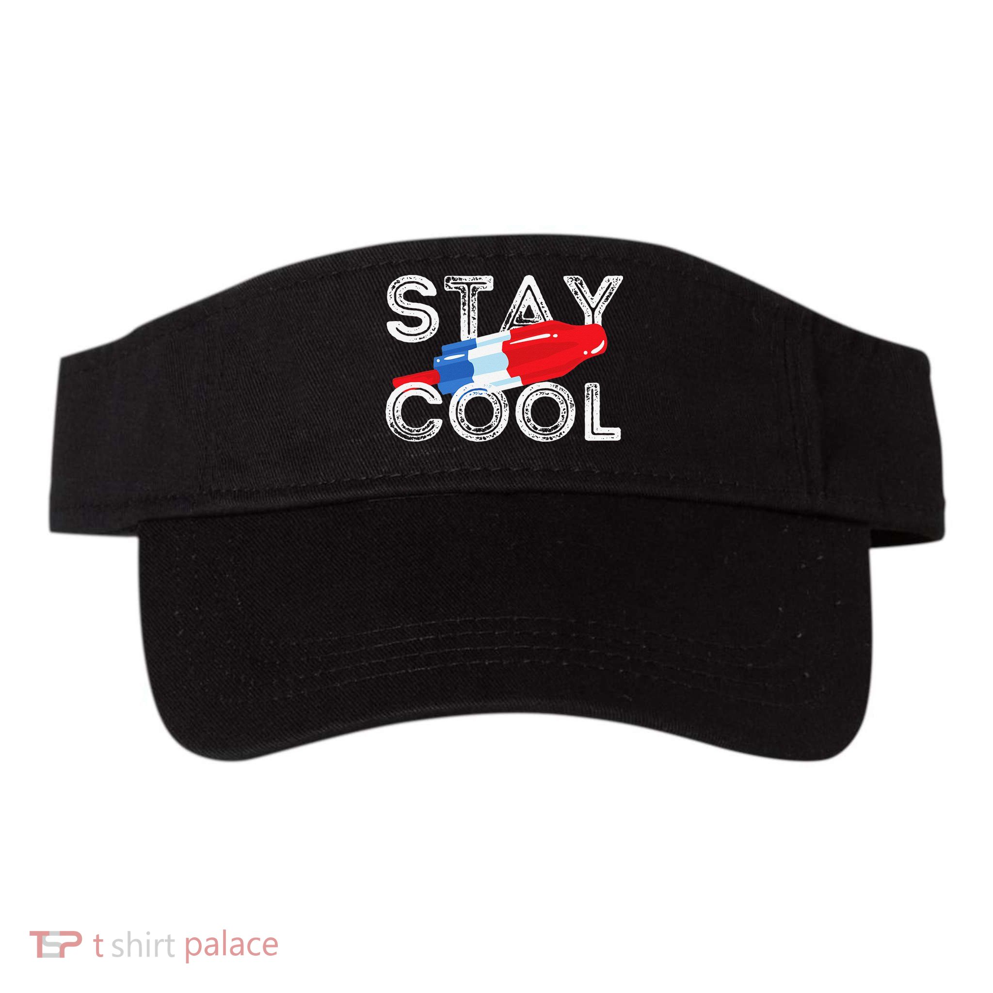 Stay Cool Rocket Pop Red White & Blue Popsicle Summer Gift Visor