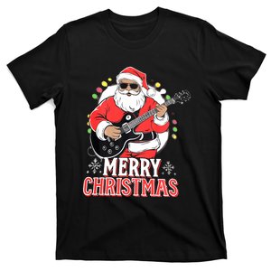 Santa Claus Rock Guitar Merry Christmas T-Shirt