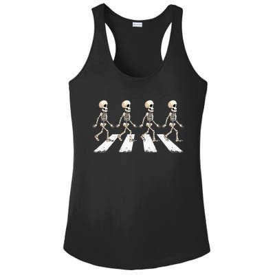 Skeleton Crossing Road Crosswalk Halloween Ladies PosiCharge Competitor Racerback Tank