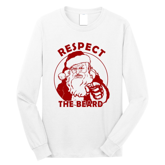 Santa Claus Respect The Beard Funny Christmas Long Sleeve Shirt