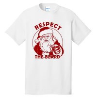 Santa Claus Respect The Beard Funny Christmas Tall T-Shirt