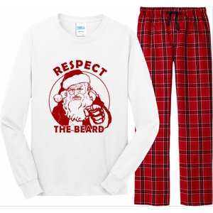 Santa Claus Respect The Beard Funny Christmas Long Sleeve Pajama Set