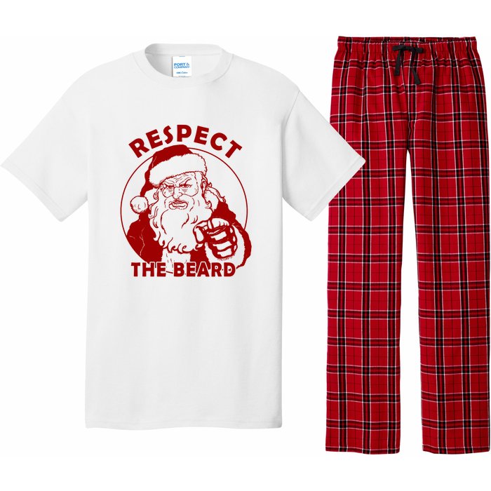 Santa Claus Respect The Beard Funny Christmas Pajama Set