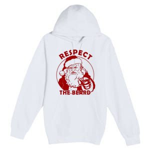 Santa Claus Respect The Beard Funny Christmas Premium Pullover Hoodie