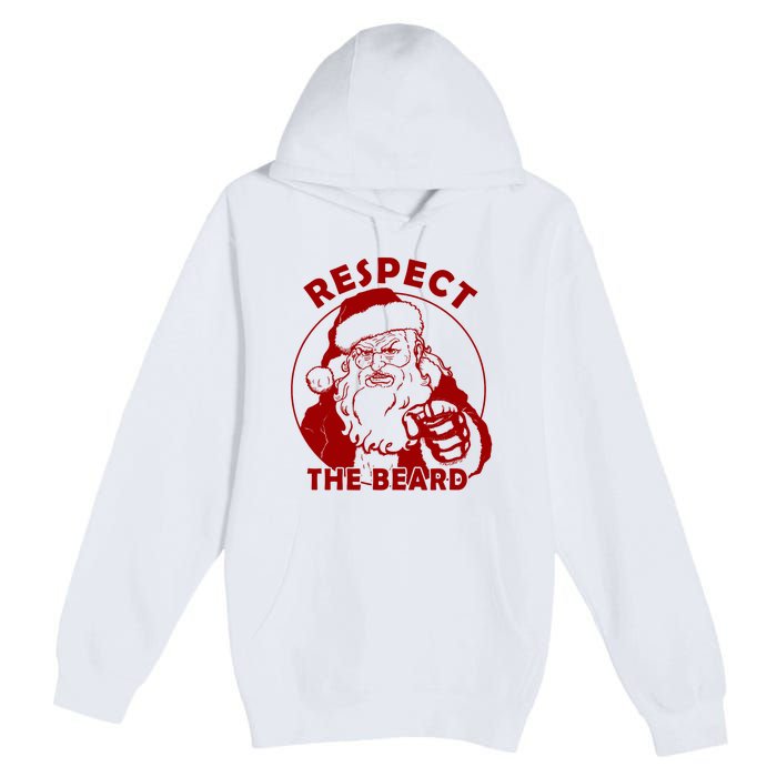 Santa Claus Respect The Beard Funny Christmas Premium Pullover Hoodie