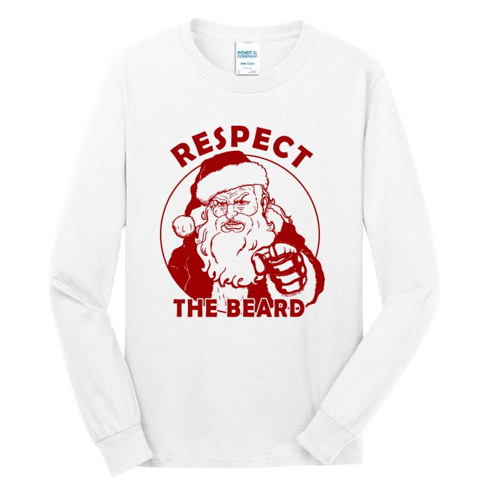 Santa Claus Respect The Beard Funny Christmas Tall Long Sleeve T-Shirt