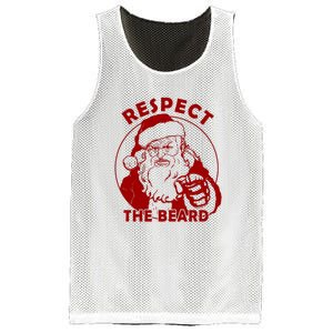 Santa Claus Respect The Beard Funny Christmas Mesh Reversible Basketball Jersey Tank