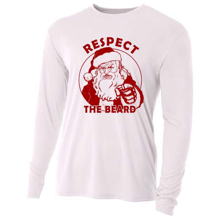 Santa Claus Respect The Beard Funny Christmas Cooling Performance Long Sleeve Crew