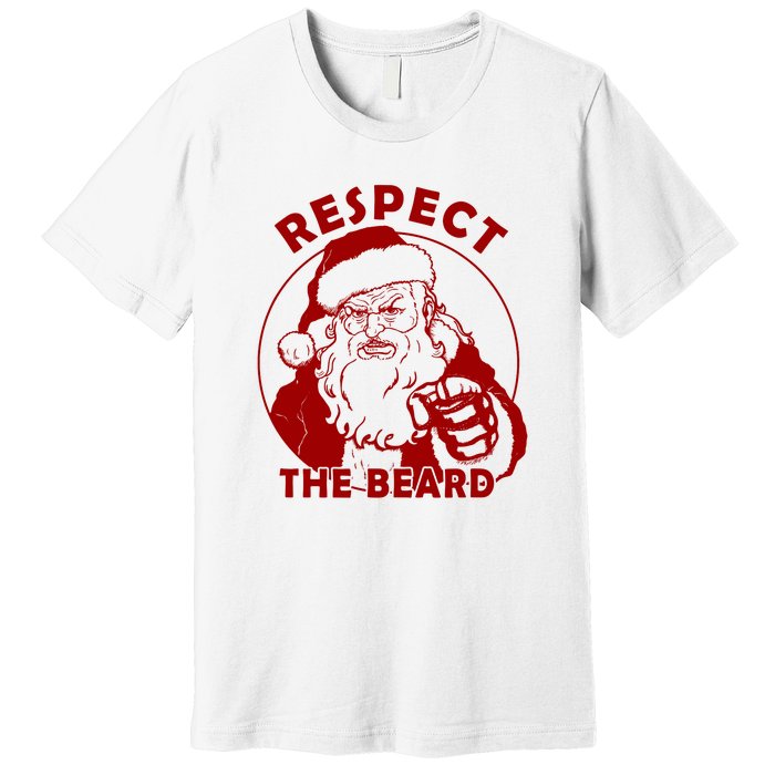 Santa Claus Respect The Beard Funny Christmas Premium T-Shirt