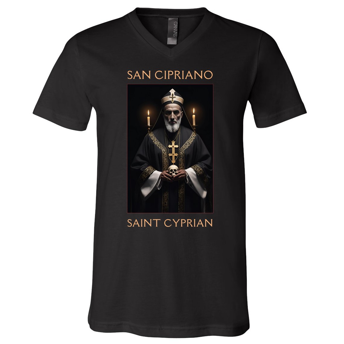 Saint Cyprian Roman Catholic San Cipriano V-Neck T-Shirt