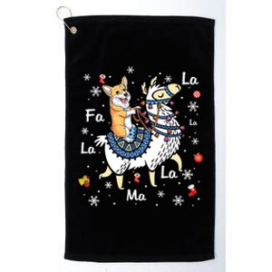 Santa Corgi Riding Llama Reindeer Christmas Funny Gift Corgi Xmas Great Gift Platinum Collection Golf Towel