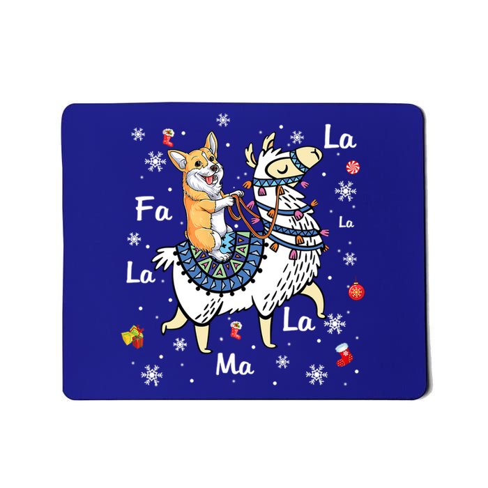 Santa Corgi Riding Llama Reindeer Christmas Funny Gift Corgi Xmas Great Gift Mousepad