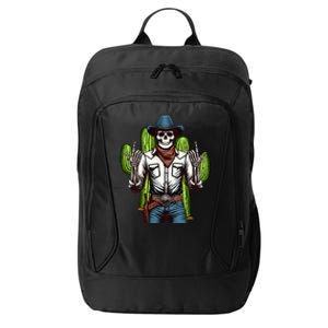 Skeleton Cowboy Rock Hand Howdy Skull Western Rodeo Texas City Backpack