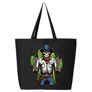 Skeleton Cowboy Rock Hand Howdy Skull Western Rodeo Texas 25L Jumbo Tote