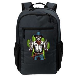 Skeleton Cowboy Rock Hand Howdy Skull Western Rodeo Texas Daily Commute Backpack