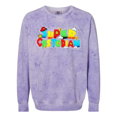 Super Custodian Retro Colorful Colorblast Crewneck Sweatshirt