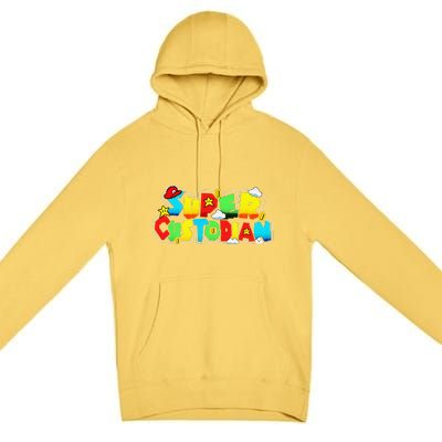 Super Custodian Retro Colorful Premium Pullover Hoodie