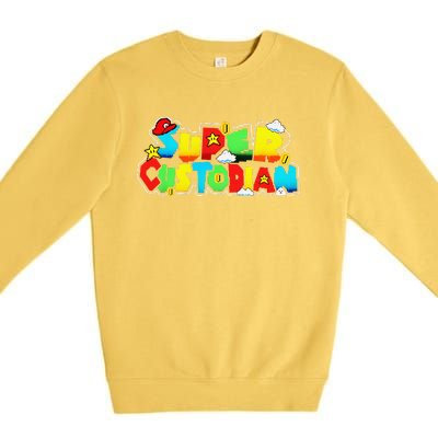 Super Custodian Retro Colorful Premium Crewneck Sweatshirt