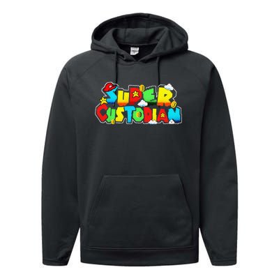 Super Custodian Retro Colorful Performance Fleece Hoodie