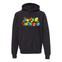 Super Custodian Retro Colorful Premium Hoodie