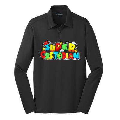 Super Custodian Retro Colorful Silk Touch Performance Long Sleeve Polo