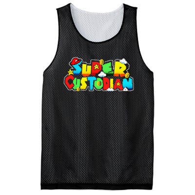 Super Custodian Retro Colorful Mesh Reversible Basketball Jersey Tank