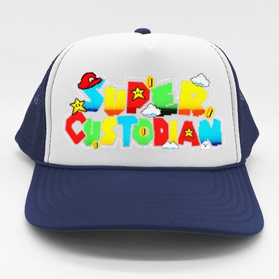 Super Custodian Retro Colorful Trucker Hat